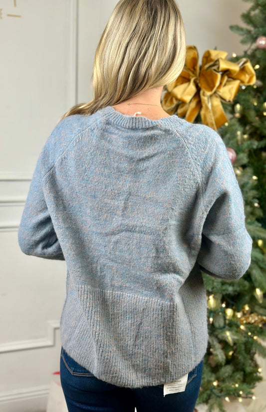 Blue Grey Sweater Top