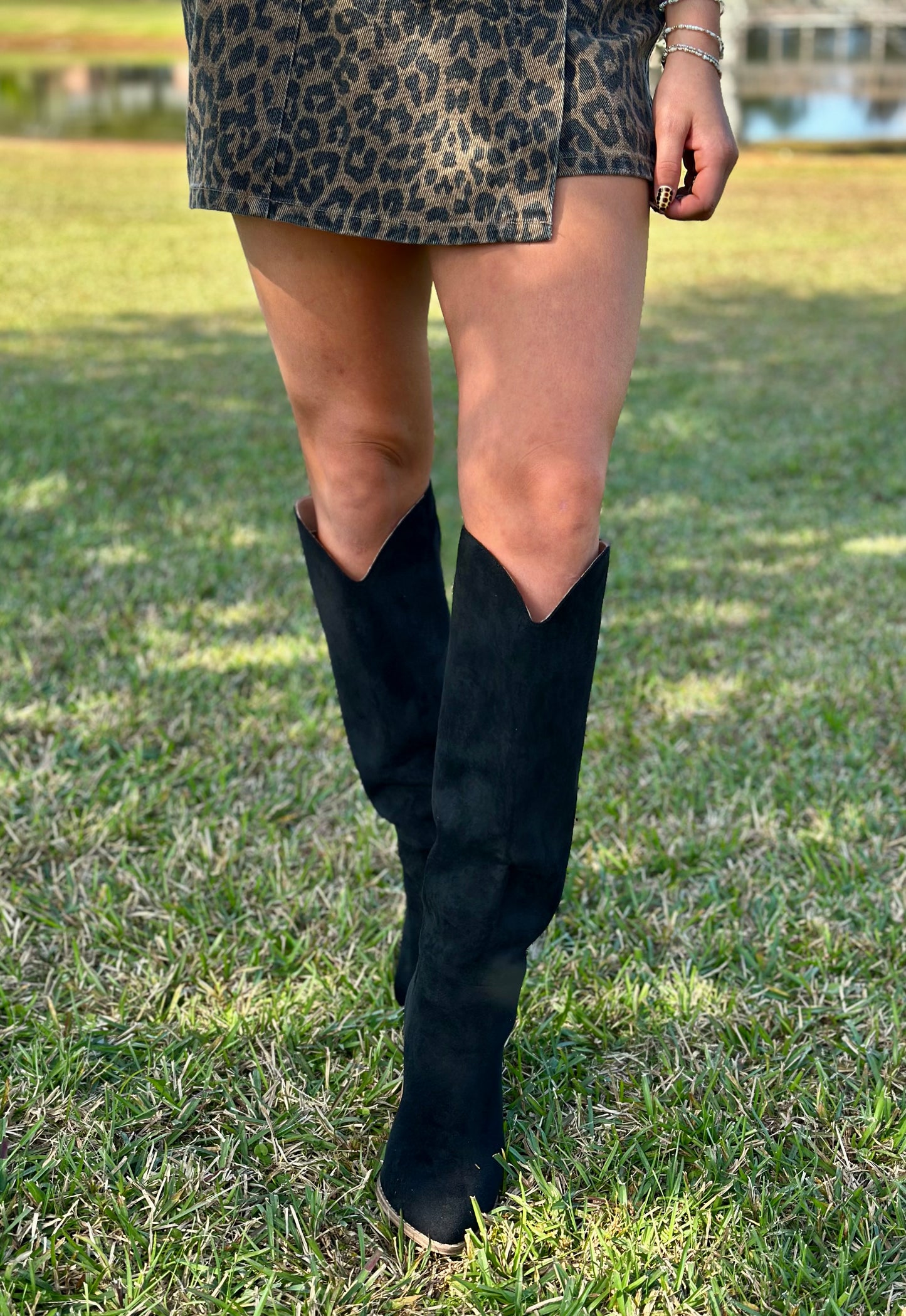Black Naya Suede Tall Boot