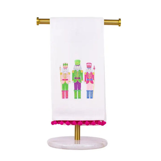 Candy Nutcracker Pom Pom Hand Towel