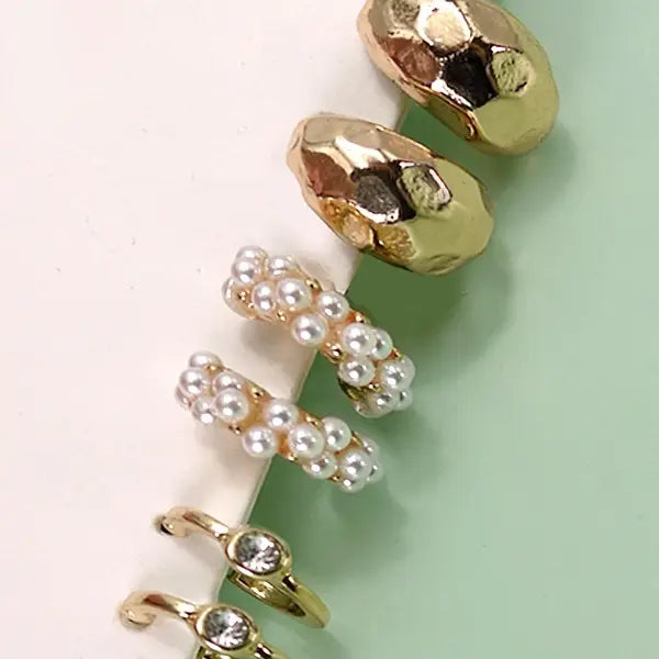 Trio Pearl Diamond Earrings