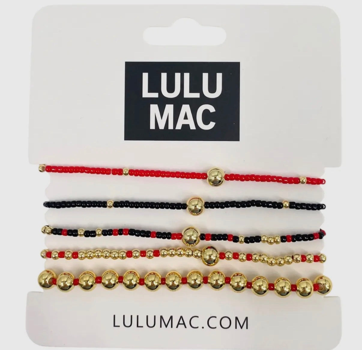 Red/Black Lulu Mac Bracelet Set
