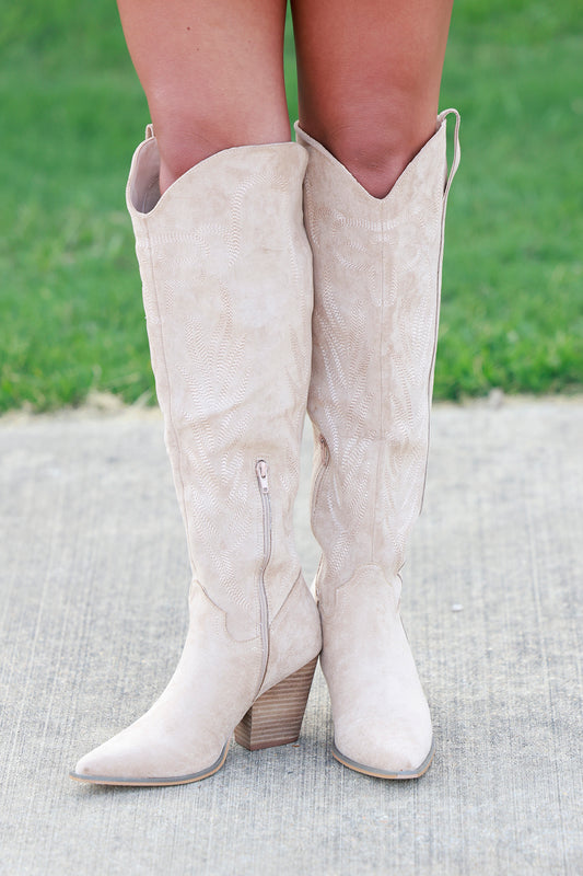 The Bronco Knee High Embroidered Boots