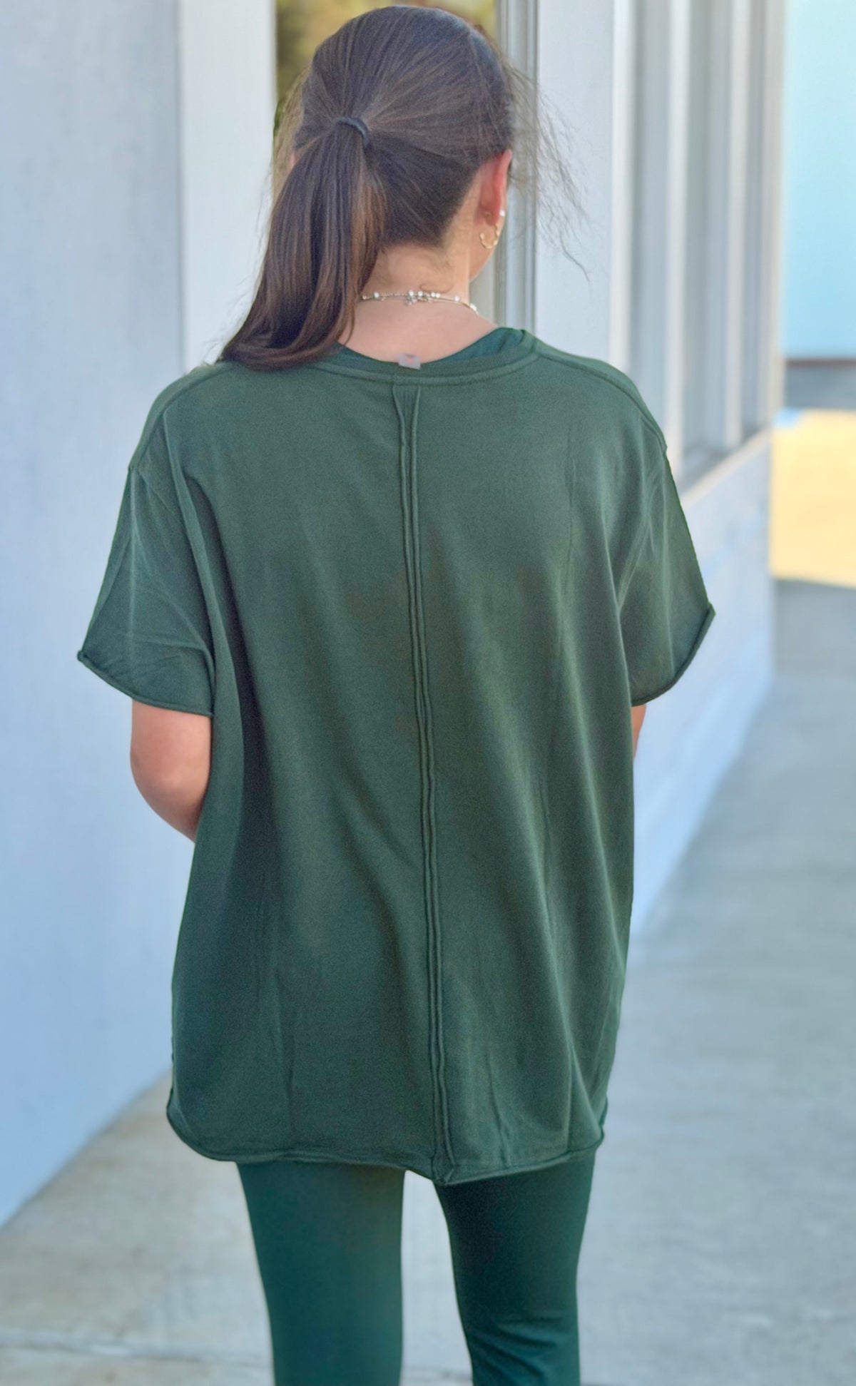 Pima Cotton Center-Seam Oversized Tee, Sycamore