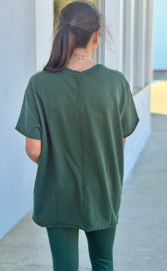 Pima Cotton Center-Seam Oversized Tee, Sycamore