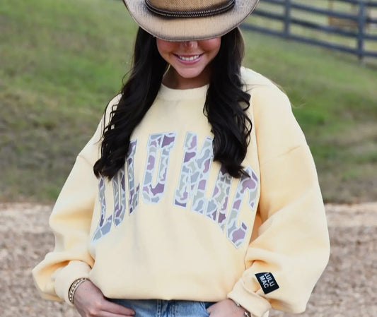 Camo Lulu Mac Pullover, Yellow