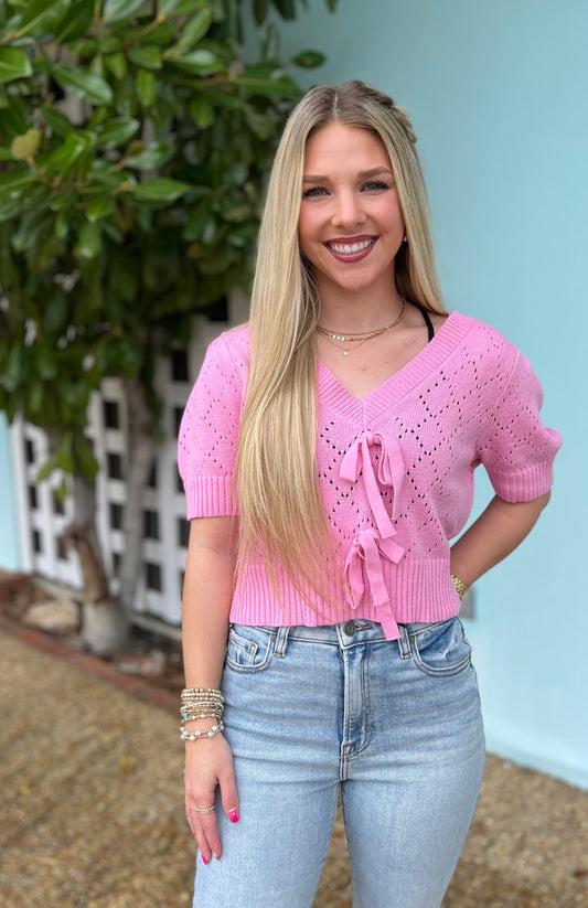 Pink Top W Bows