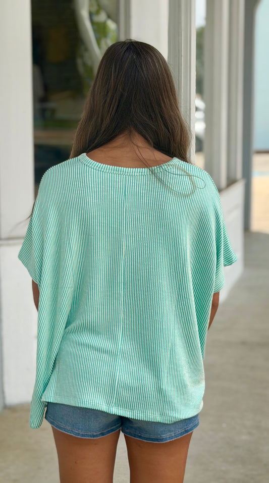 Oversized Corded Rib Top , Mint