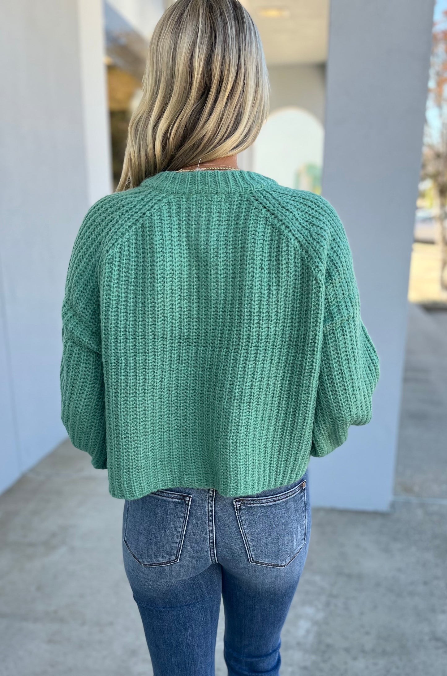 Ribbed Sweater Cardigan, Pistachio