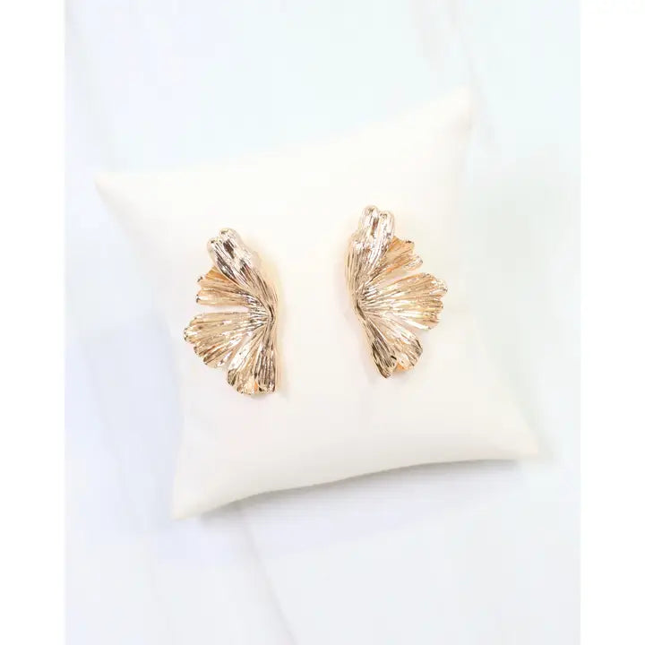 Amaya Leaf Fan Post Earring