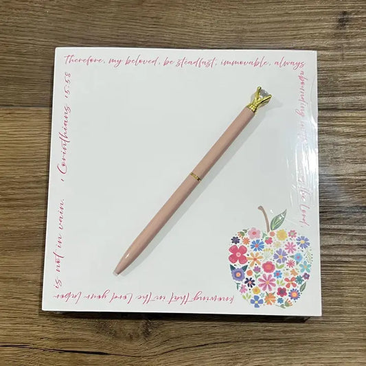 Floral Apple Teacher 6x6 Notepad