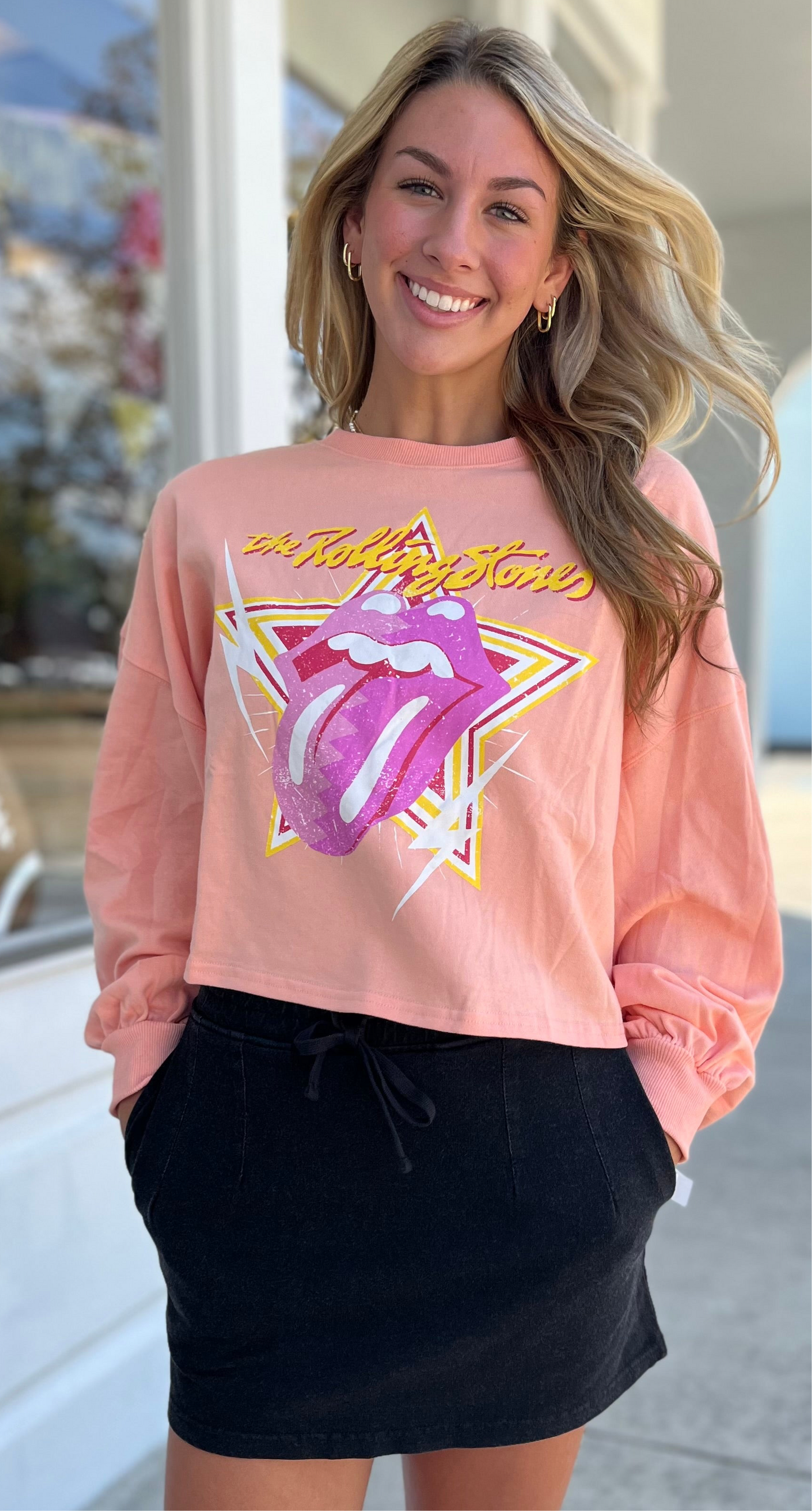 Peach Rolling Stones Pullover