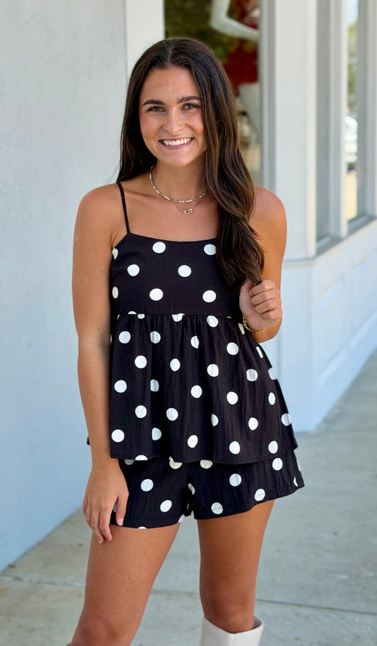 Black Polka Dot Shorts