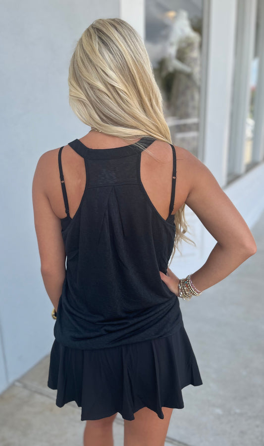 Modal Blend Tunic Tank , Black