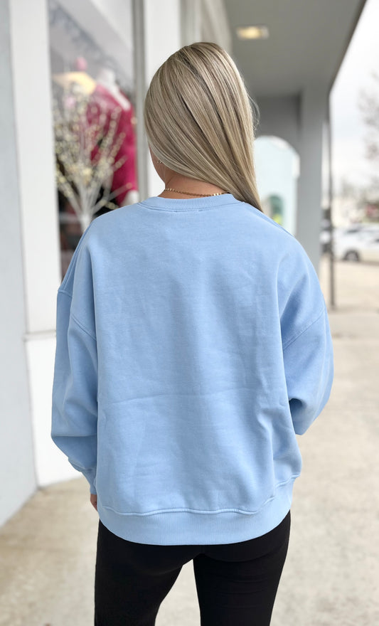 Lt Blue Puff Ribbon  Sweatshirt