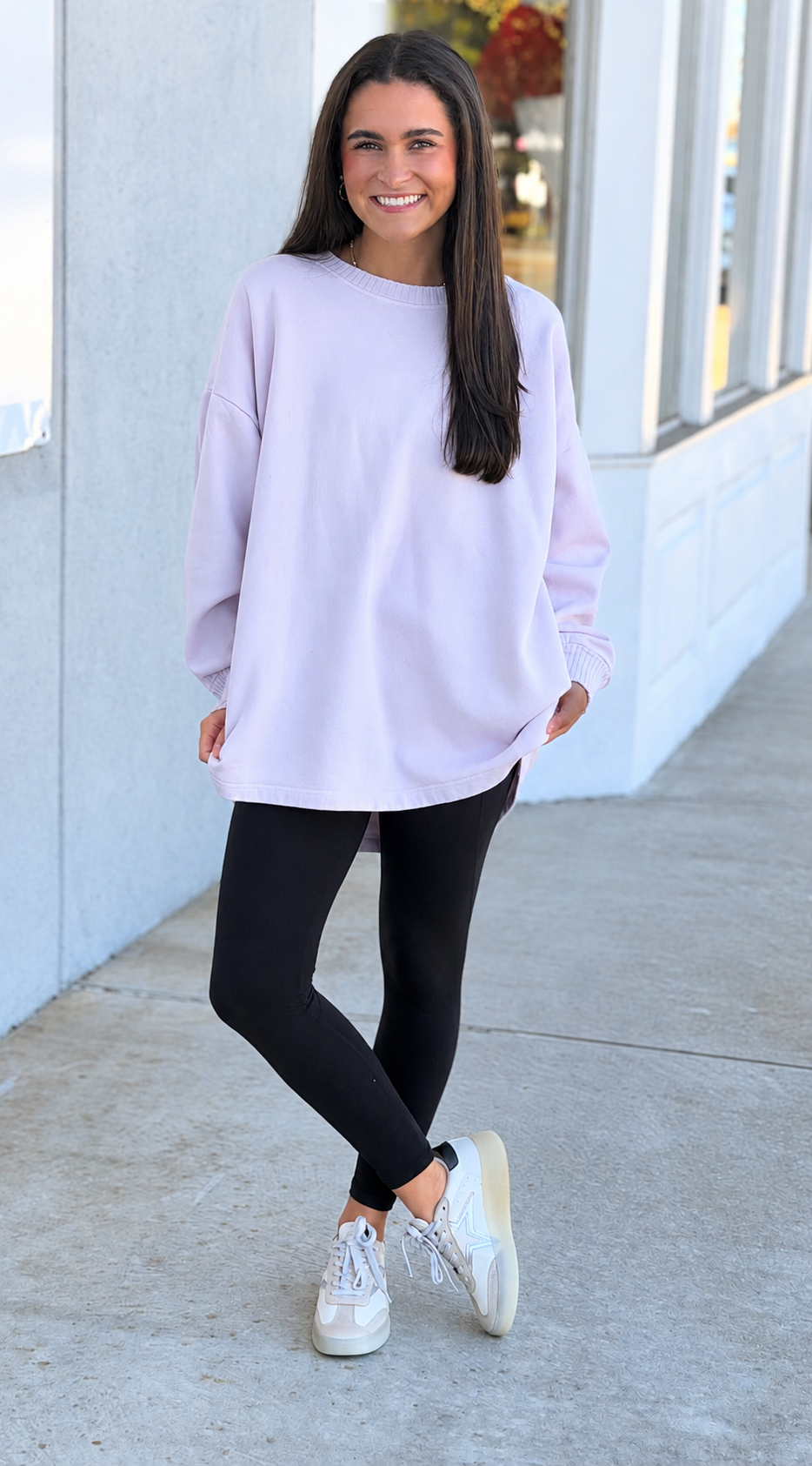 Lavender Mineral Washed Fleeced Terry Oversized Tunic