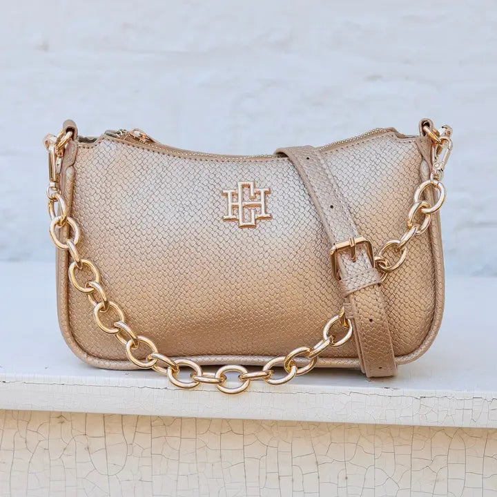 Joan Crossbody, Woven Gold