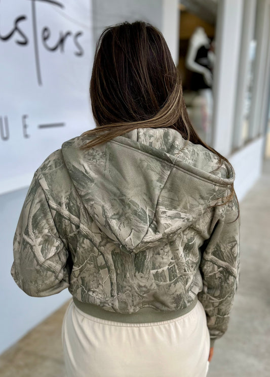 Camo Printed Hoodie Jacket