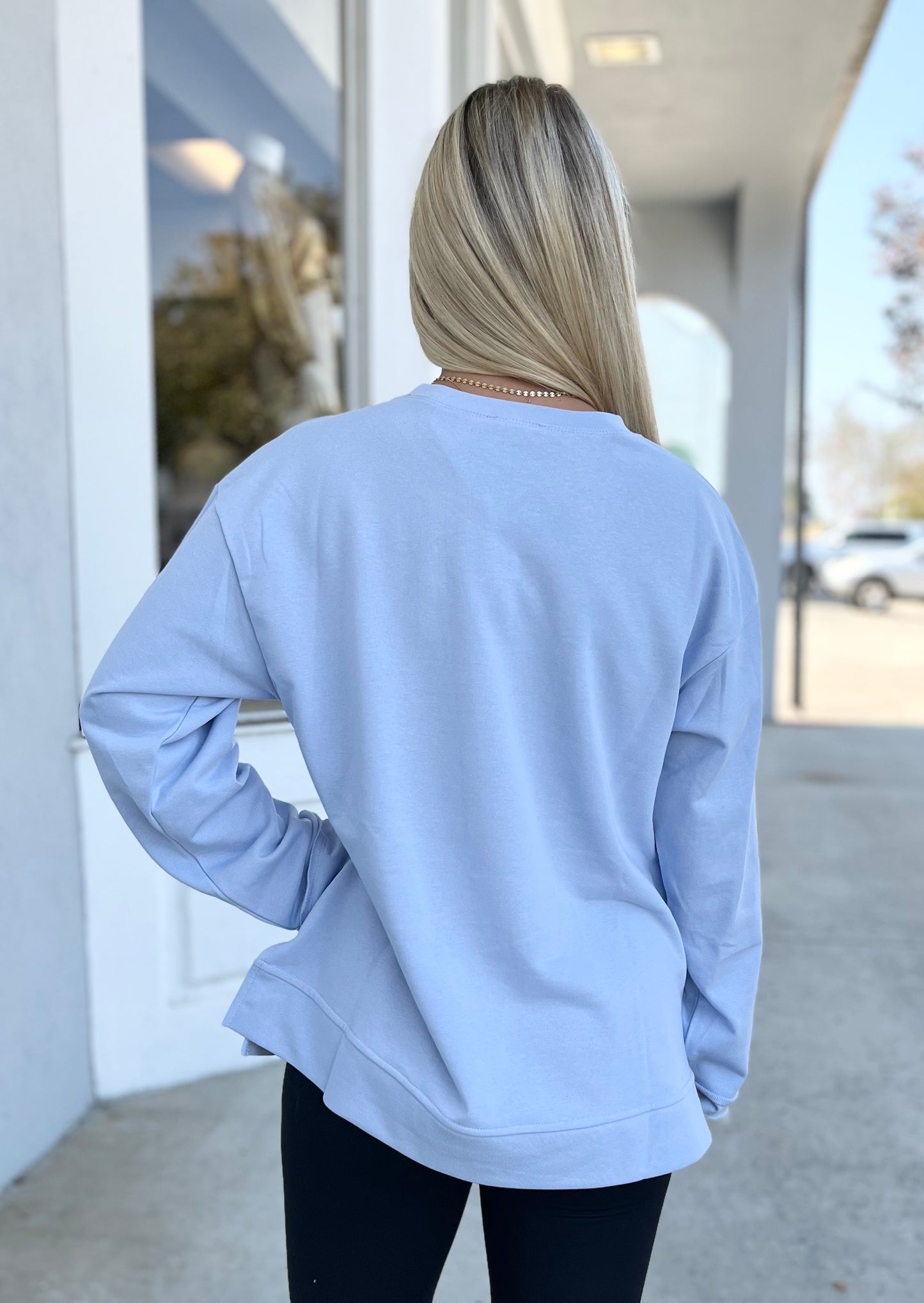 Sky Blue American Flag Pullover