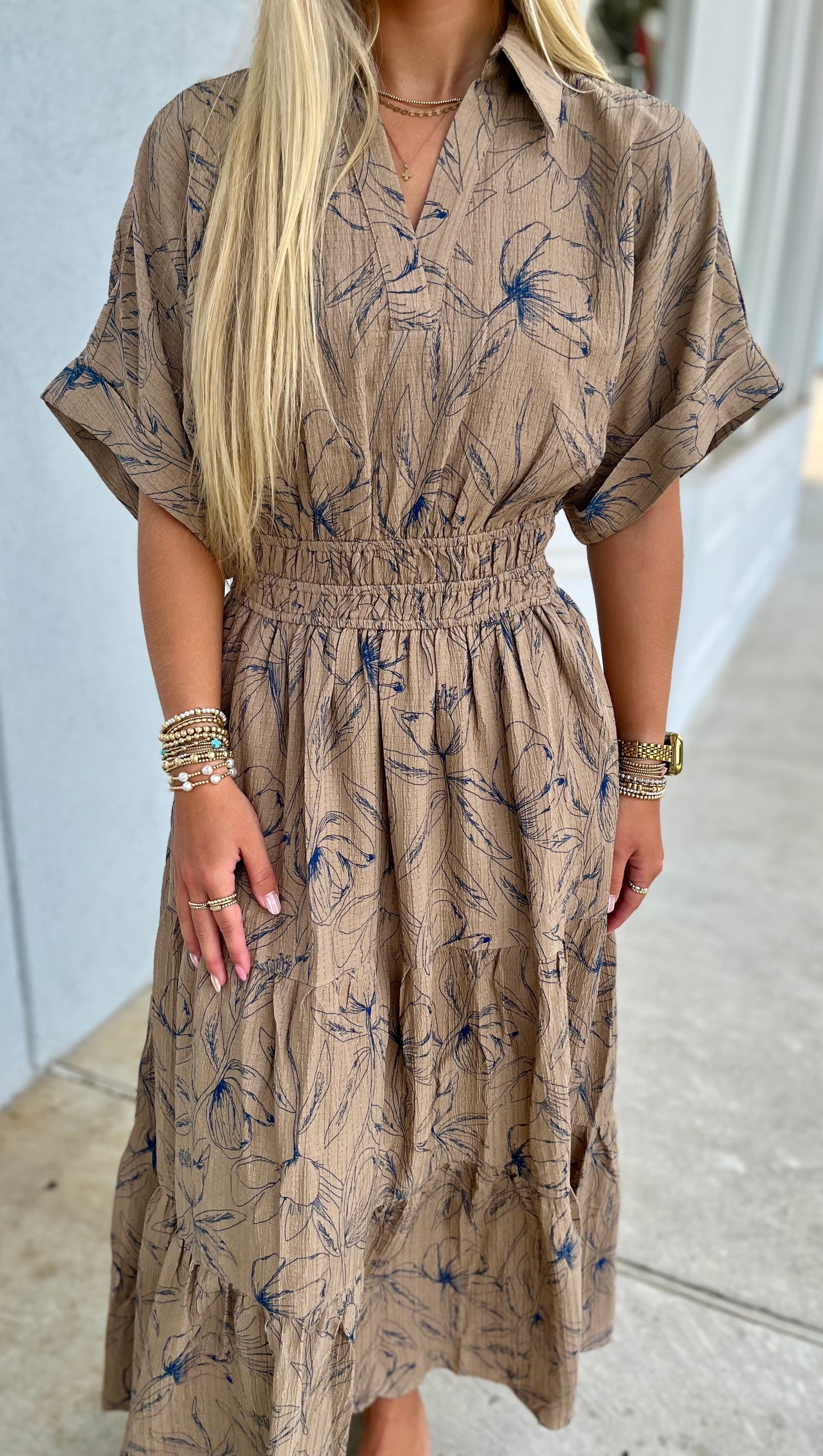 Romantic Floral Maxi Dress W Tiered Ruffles