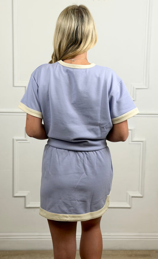 Periwinkle Knit Banded Top