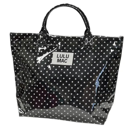 Lulu Mac Tote Bag, Black/White Dot