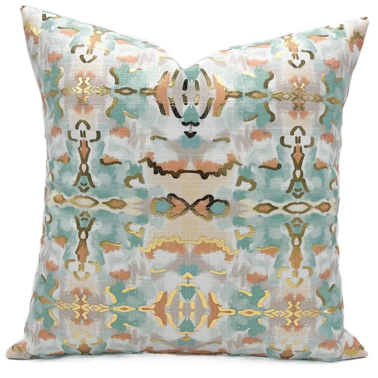 Gold Foil Cassie Kaleidoscope Velvet Pillow