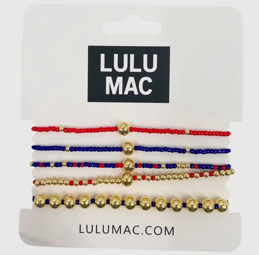 Red/Navy Lulu Mac Bracelet Set