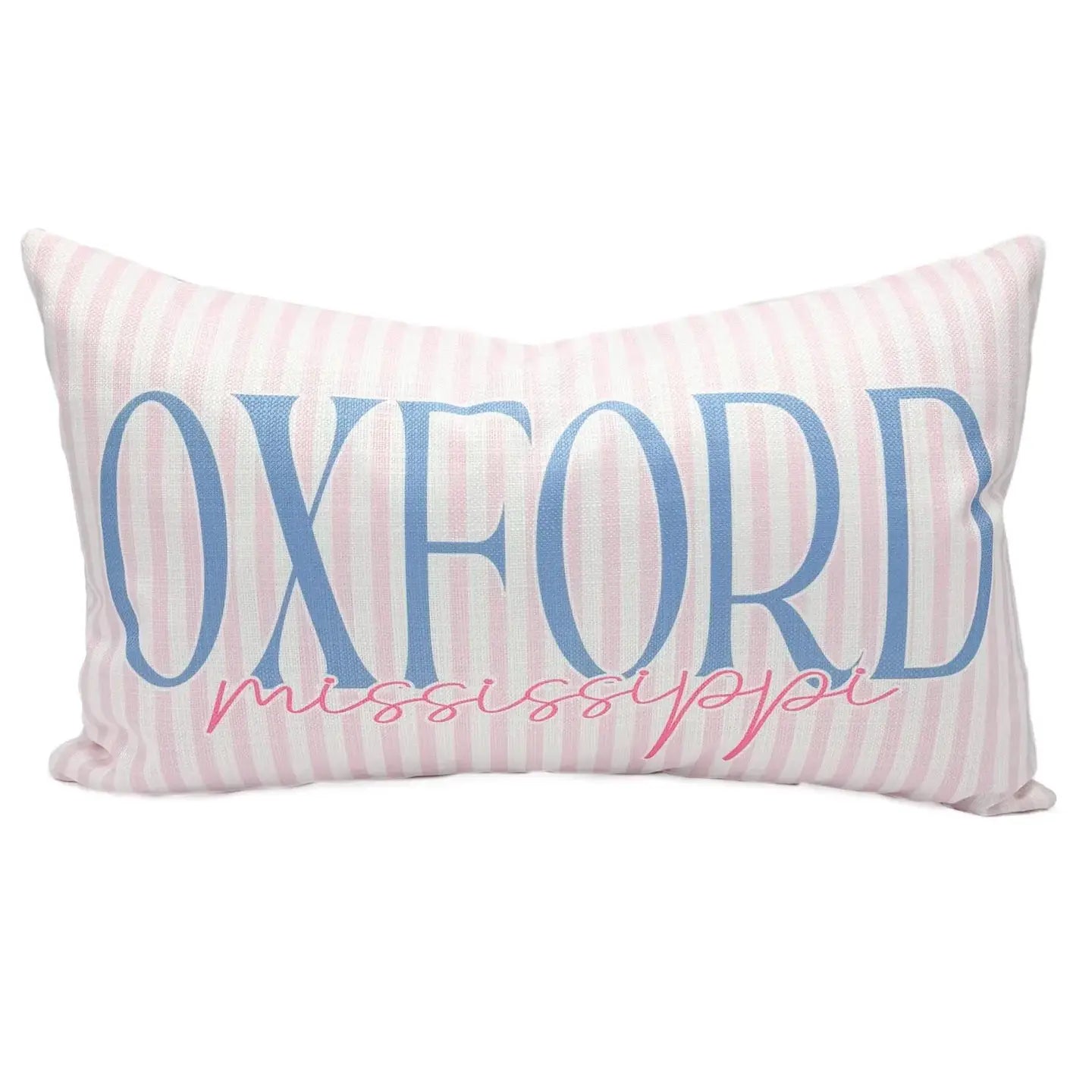 Pink Pinstripe Oxford Pillow-Polyester