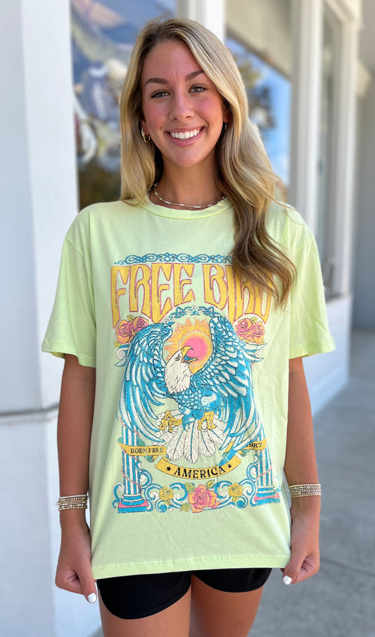 Lime Free Bird America Graphic Tee