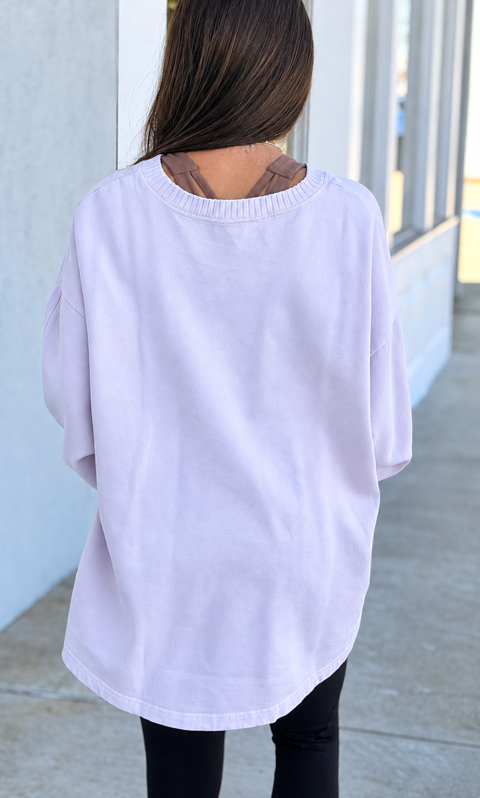 Lavender Mineral Washed Fleeced Terry Oversized Tunic