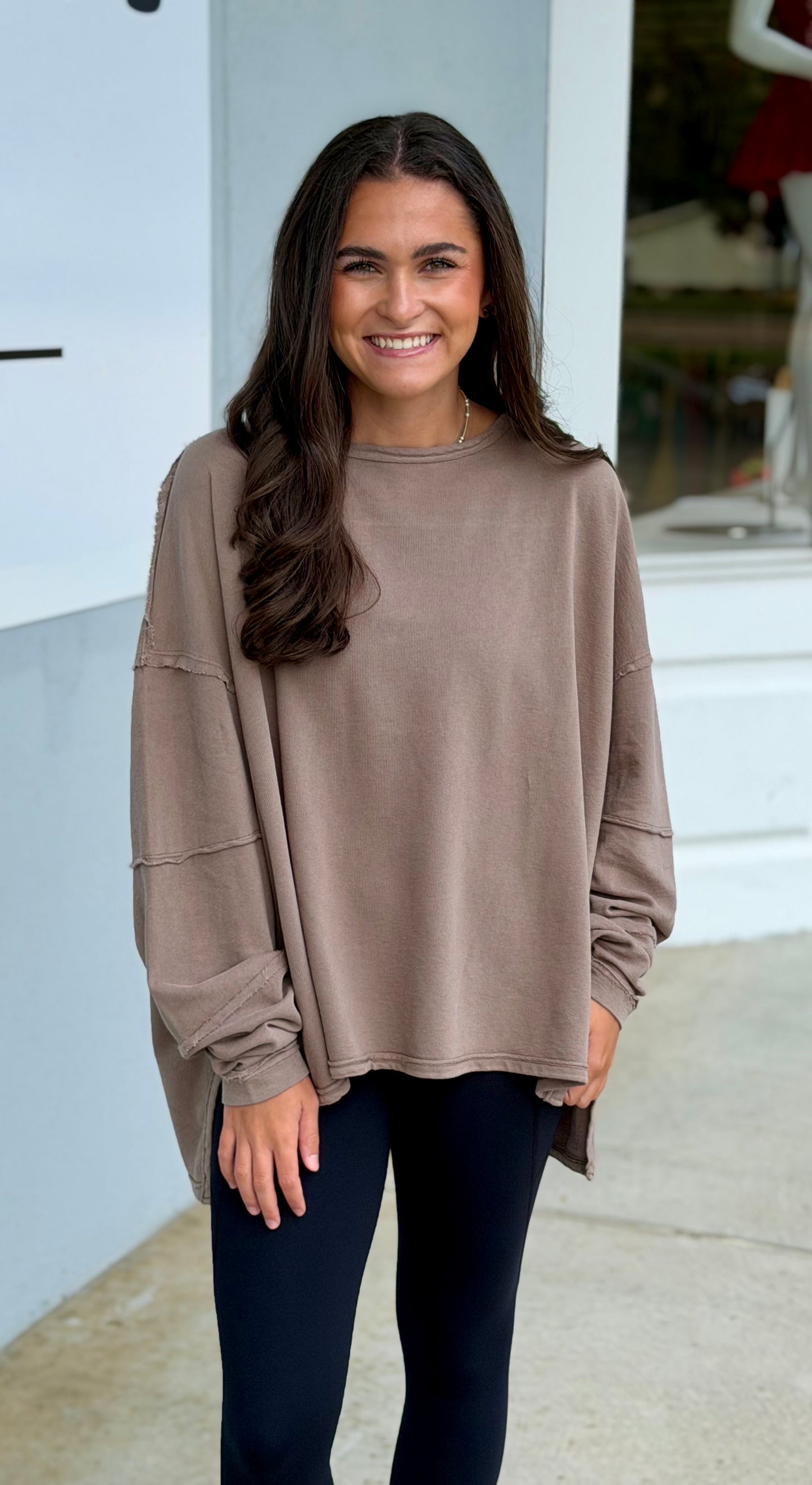 Classic Cotton Oversized Long Sleeve, Truffle