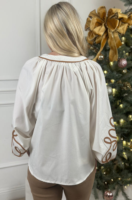Ivory Detail Blouse