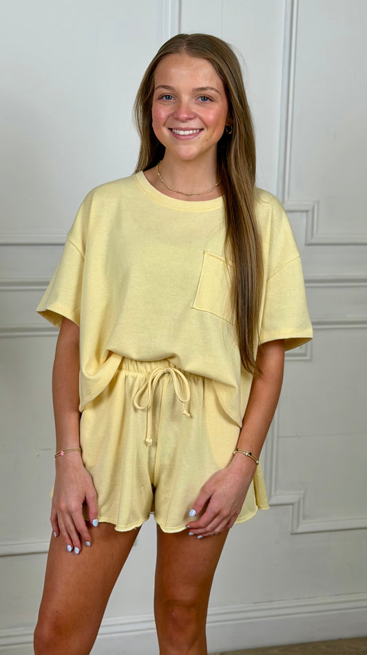 Banana French Terry Front Tie Shorts