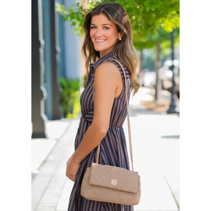 Leigh Quilted Crossbody-Latte S DQ