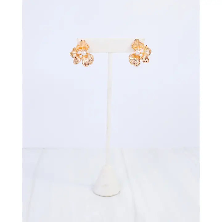 Alice Pearl Embellished Flower Earrings