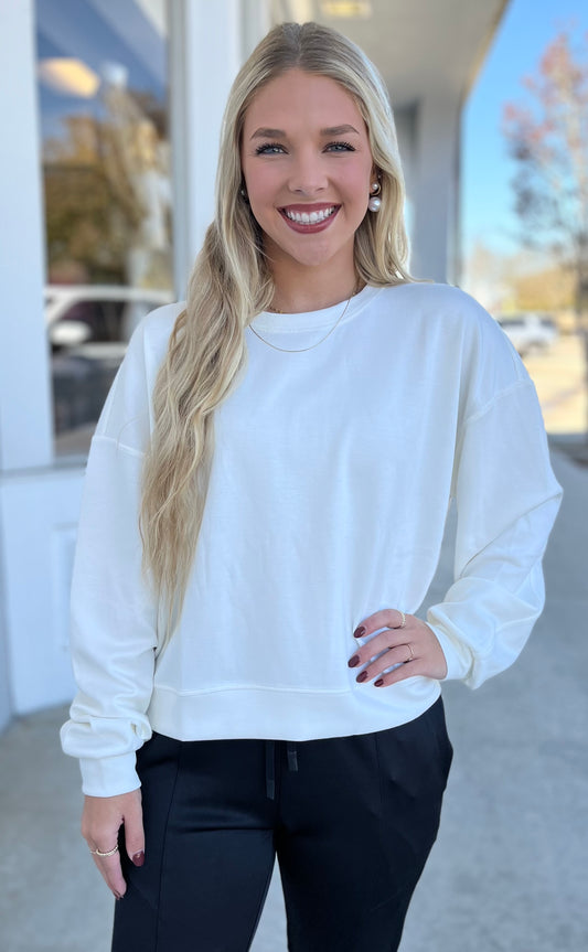 White Scuba Pullover