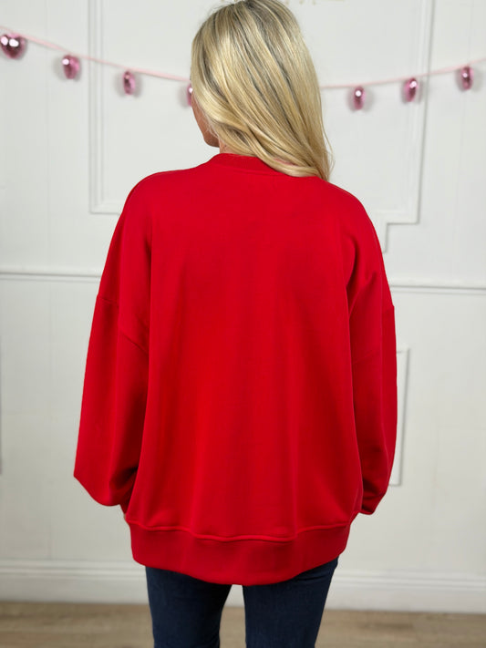 Red Love Patch Sweatshirt