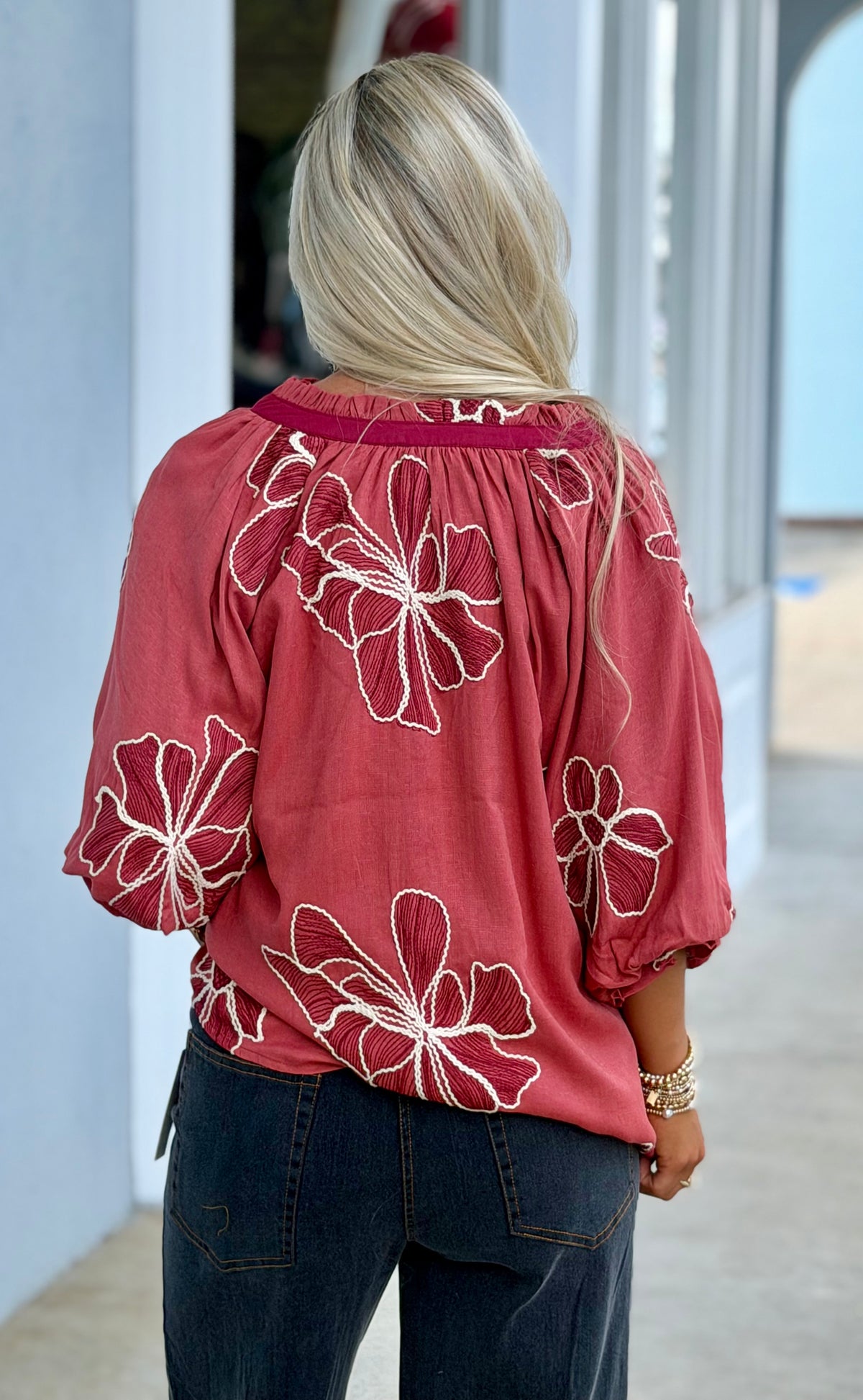 Rose Embroidered Top