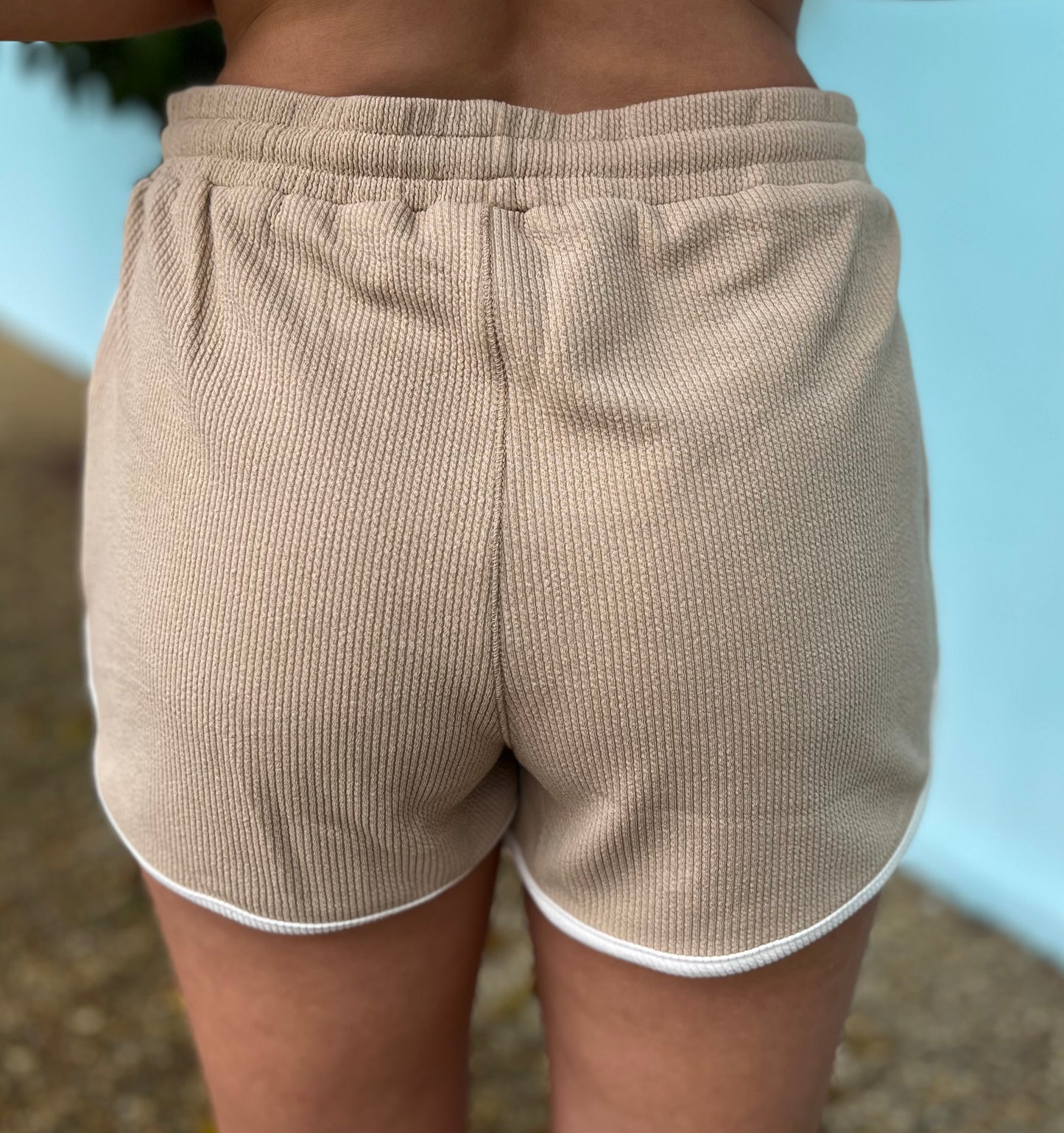 Taupe Drawstring Shorts