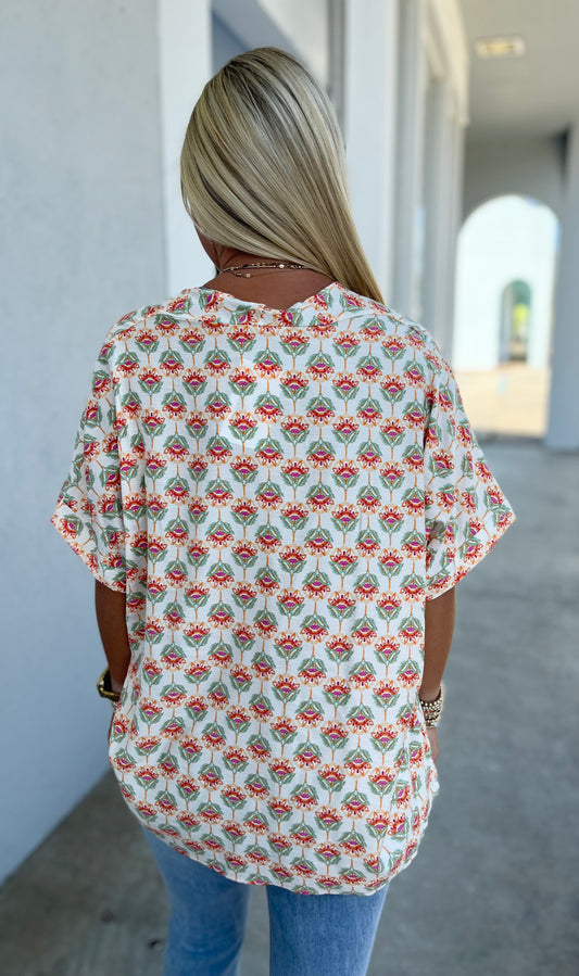 Dolman Multi Floral Top