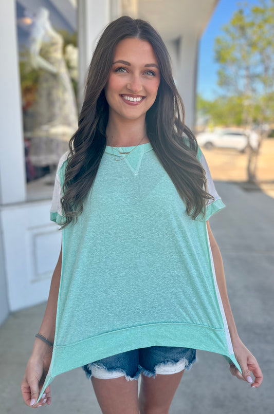 Vintage Mint Ribbed Top