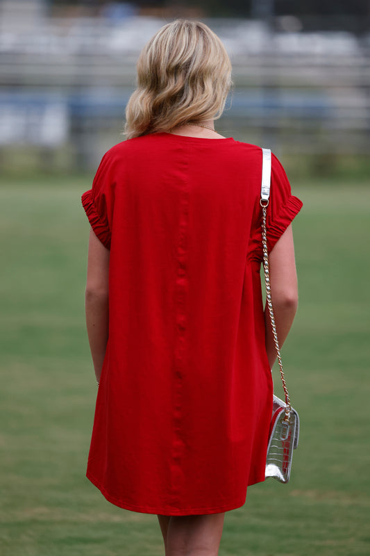 Crimson Knit Dress