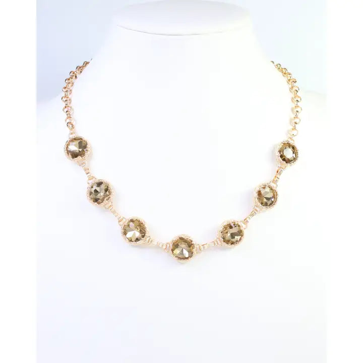 Leah Crystal Link Necklace