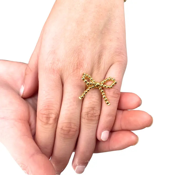 Lulu Mac Bow Gold Ring