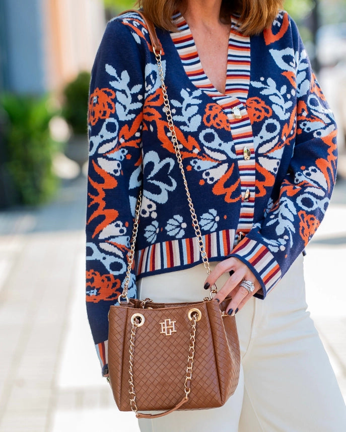 Lainey Mini Tote, Woven Saddle
