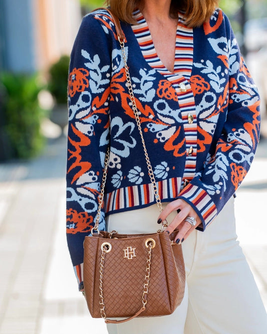 Lainey Mini Tote, Woven Saddle