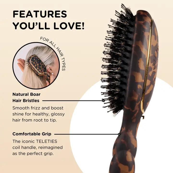 Teletie Boar Brush, Tortoise