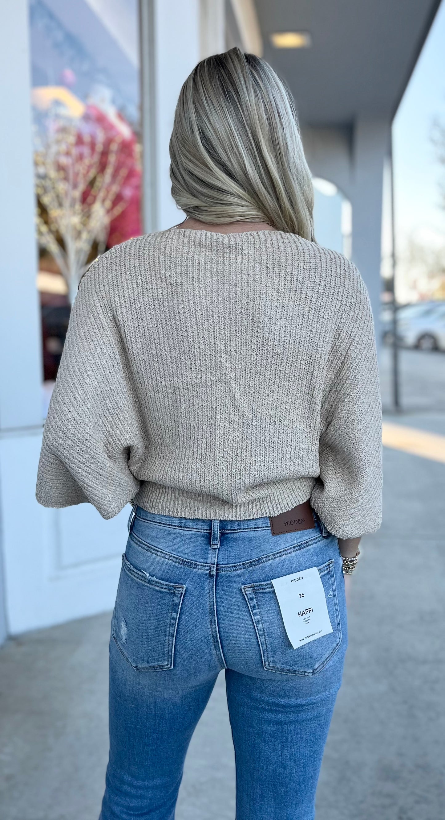 Oatmeal Dolman Boat Neck sweater