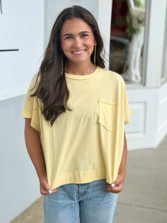 Oversized Boxy Top, Butter Yellow