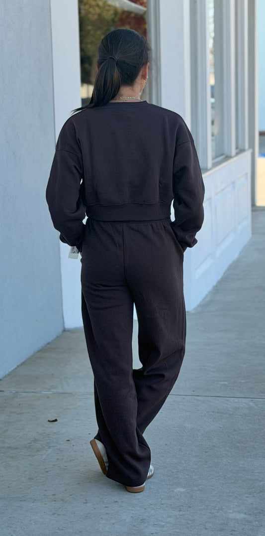 Cotton Fleece Relaxed Fit Sweatpant, Coffee Bean